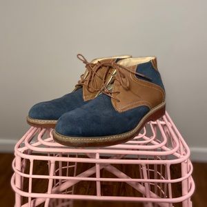 Men’s Blue Suede and Leather Boots